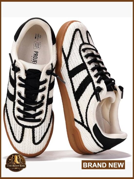 Shoes - Genuine Leather Fashion Sneakers Memory Foam Non-Slip Lace-Up Womens Shoes